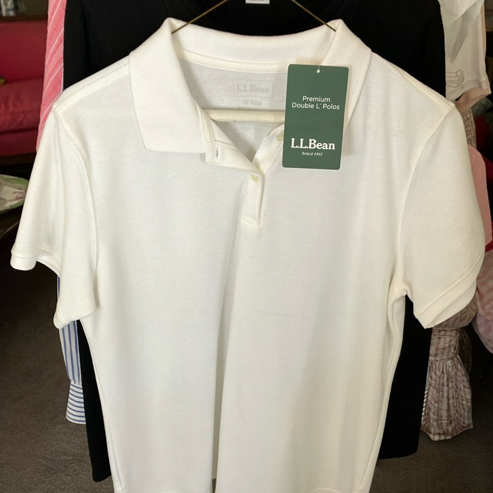 L.L. Bean White Polo Shirt